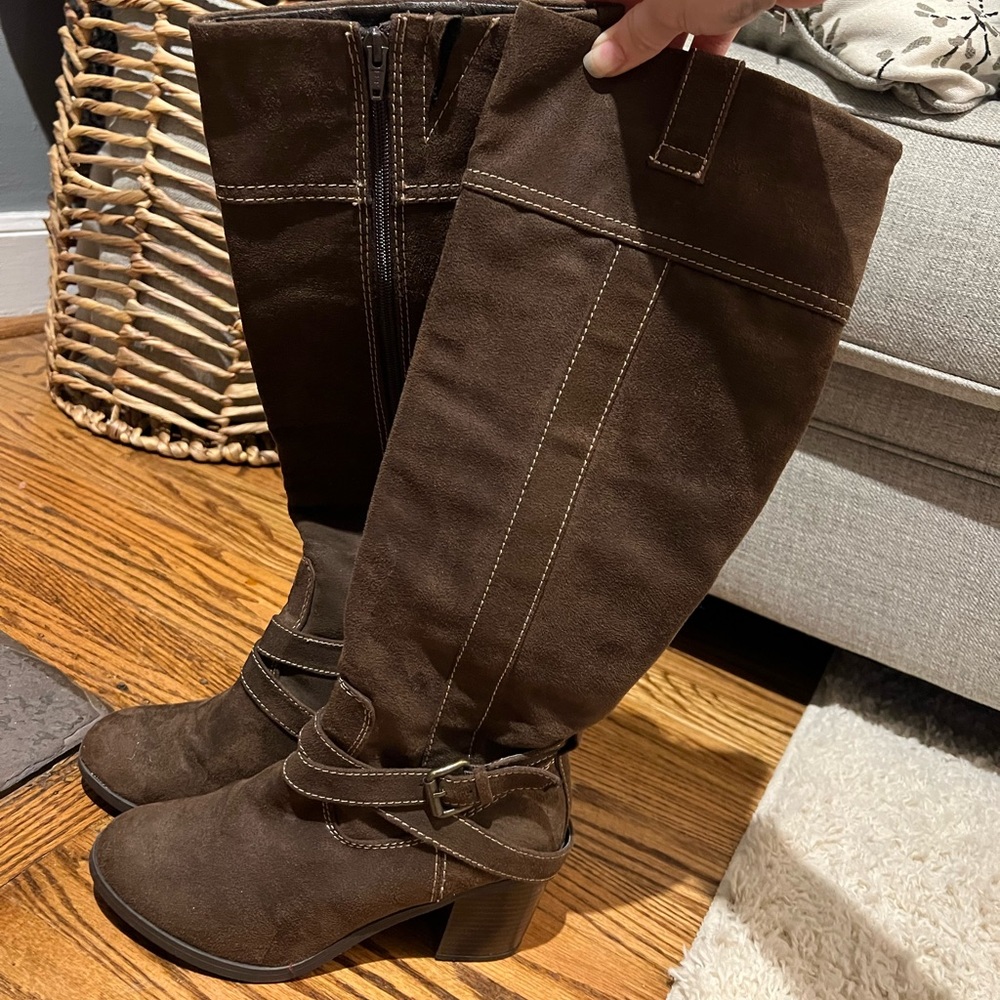 Tall Brown Suede Boots